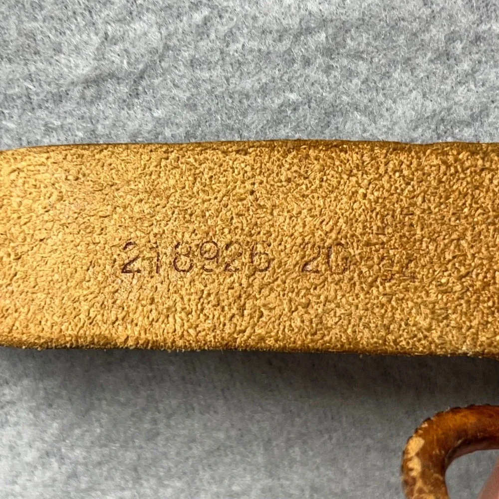Vintage Christian Dior Braided Leather Belt Made in Spain Brown CD Logo Small 20